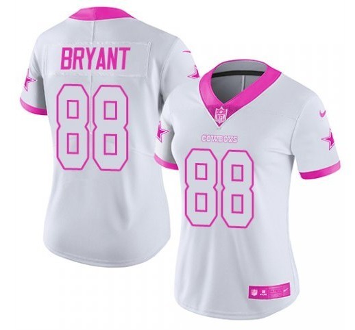 Women White Pink Limited Rush jerseys-112